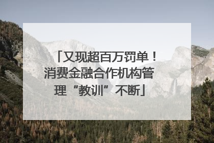 又现超百万罚单！消费金融合作机构管理“教训”不断